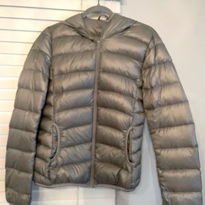 Silver puffer jacket